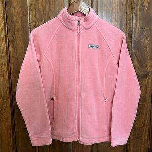 Columbia Girls Full Zip Pink Fleece Large 14/16 (E-11)